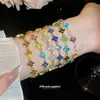 Suministro Exclusivo Transfronterizo de Pulseras de Flores para Mujer, Joyería de Circonita de Lujo Ligero, Pulseras de Diseño Nicho Estilo Ins, Accesorios para Mujer al por Mayor