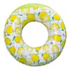 Nuevo flotador de natación de lentejuelas de color degradado, flotador acuático inflable engrosado para exteriores, flotador de natación de frutas de verano con asa