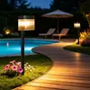 Farolas solares exclusivas transfronterizas, luces de césped, luces de pared decorativas para patio montadas en el suelo con sensor de movimiento por radar, recargables