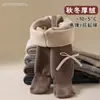 Leggings grossos de inverno forrados com fleece para bebês meninas com laço, Meia-calça térmica canelada de algodão para crianças