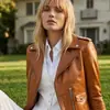 Chaqueta de Cuero Versátil de Motociclista Desbloquea una Vibra Casual Relajada y Genial Solapa Cremallera Asimétrica Chaqueta de Cuero Adelgazante Chaqueta de Cuero para Oficina