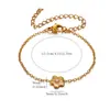 Pulseira Popular Transfronteiriça de Flor com Zircônia Cravejada de Diamante Corrente de Estrela de Aço Inoxidável Joia de Mão de Alta Qualidade Joias Atacado