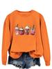 Amazon eBay elegante suéter para mujer amor verdadero amor amor amor amor té de leche helado estampado moda top de manga larga