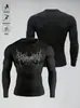 Camiseta de Manga Longa Estampada Estilo Americano, Tamanho Europeu, TK Estação Espacial, Transfronteiriça, para Treinamento, Esportes, Fitness, Secagem Rápida, Respirável, Top de Corrida