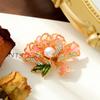 Broche de flor de peonía rosa de alta gama para mujer, exquisito y sencillo, nuevo ramillete chino decorativo, elegante flor de aleación, hebilla Hanfu