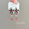 Brincos Europeus e Americanos Transfronteiriços de Flor em Cor Contrastante Full Diamond Design Único Estiloso Criativo Moda Brincos Estilosos Brincos para Mulheres