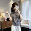 Camisa de mujer con cuello fruncido, nuevo estilo verano 2026, lujo ligero, tacto de alta gama, rejuvenecedora, corte holgado, adelgazante, top elegante