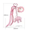 Amazon Transfronterizo Cuerda Rosa Lazo Amor Llavero Moda Baloncesto Béisbol Cola de Felpa Colgante para Bolso