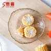 Tigela de vidro com borda dourada criativa japonesa irregular para salada de frutas padrão martelado resistente ao calor para micro-ondas louça para lavar chá transfronteiriça