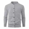 Cárdigan suelto de punto para hombre de otoño e invierno transfronterizo, suéter casual, cuello redondo grueso, chaqueta cárdigan de punto moderna y a la moda