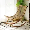 Mecedora de verano, mecedora de ratán tejido, sillón reclinable, silla tipo sofá perezoso para patio exterior, para uso doméstico individual, balcón, dormitorio, sala de estar