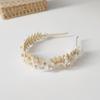 Europeu e Americano Golden Alloy Leaf Headband Novo Metálico Mori Leaf Headband Bridal Crown Super Fairy Hair Stamp Acessórios de cabelo
