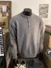 Vendas diretas da fábrica: novos suéteres com gola Henley para homens e mulheres, estilo coreano outono/inverno, malhas de alta qualidade, retrô e versáteis