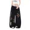 2026 Nuevo Original Retro Americano Letra Estrella Cinta Guadaña Casual Pantalones Deportivos para Hombres y Mujeres Hip-Hop Pantalones de Pierna Ancha