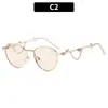 Nuevas Gafas de Sol de Moda Estilo Coreano Retro Lujo Elegantes Incrustaciones de Pedrería Cadena Exagerada Gafas de Sol para Chica Popular Gafas de Moda para Mujer
