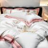 Algodón de Fibra Larga Primavera y Verano Nuevo Bordado Algodón Puro Juego de Cuatro Piezas Funda de Edredón Sábanas Ropa de Cama para Cuatro Estaciones Fabricantes Venta al por Mayor