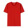 Nueva camiseta de algodón 100% de hilo doble, cuello redondo, manga corta, 40 hilos, 210g, camiseta publicitaria, uniforme de grupo, uniforme de clase, ropa de trabajo, logo impreso
