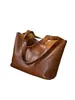 2026 Nueva Bolsa Tote Grande de Cuero Suave Marrón para Mujer, Maletín de Lujo Ligero de Nicho de Gama Alta para Tableta