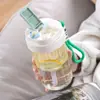 Taza de oficina de vidrio resistente a altas temperaturas para mujer, taza de té, taza de doble uso con pajilla, taza de bebida directa, taza de regalo, imprime imagen texto lo