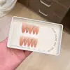 Novo Estilo Suave Gelo-Transparente Gradiente Brilho Puro Sedutor Clareamento Aprimorado com Diamante Unhas Vestíveis de Alta Qualidade Comprimento Médio Adesivos de Unha de Luxo Leve