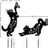 Nuevos Adornos de Hierro Transfronterizos para Jardín Animales Decorativos de Piso Inserciones Gatos, Perros, Conejos, Pollos Inserciones de Césped Huecos Adornos de Arte para Patio