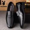Sandálias de verão ocas Sapatos masculinos de couro transfronteiriços Sapatos casuais de negócios Sapatos de couro macio antiderrapantes Sola macia Sapatos de pai de meia-idade e idosos