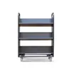 Carro silencioso para libros de biblioteca, sala de archivo, segundo y tercer pisos, carrito móvil plano en forma de V/W, escalera de libros de tres o cuatro peldaños