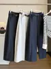 Calça casual de moda estilo coreano, perna larga, curva, para mulheres, nova de outono, cintura alta, cobre o quadril, modeladora, solta, versátil, calça tipo balão