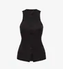 Design Nicho Tencel Colete Botões Abotoados Flor Cinza Primavera Verão Sem Mangas Tricotado Colete Redutor de Idade Top Camisa Base