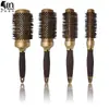 Rodillo Rizador de Cilindro Peine Salón de Belleza Estilismo Set de 4 Piezas Peine de Cerdas de Jabalí Conducto de Calor Aire Tubo de Aluminio Peine Cerámico Peine de Peluquería