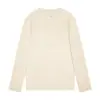 Camiseta Básica de Peso Pesado 300g Cepillada Simple Holgada Cuello Redondo Manga Larga para Hombres y Mujeres Color Liso Camiseta Interior Estilo Otoño e Invierno
