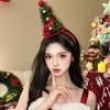 Diadema de estrella de árbol de Navidad tridimensional roja y verde, diadema linda para ambiente de fiesta, pasador para el cabello, accesorios para el cabello, accesorios para fotos