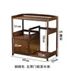 Gabinete de Té Móvil Gabinete Lateral de Cocina Estante para Té Estante Cubo Estante de Almacenamiento de Madera Maciza de Bambú Mesa Lateral de Mesa de Té