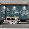 Fondo de Pared para TV de Loft Chino Sofá Papel Tapiz Revestimiento de Pared Sala de Té Recepción Revestimiento de Pared Decorativo Papel Tapiz Dibujo Lineal Mural en Relieve