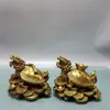 Venta al por mayor Adornos de tortuga dragón de cobre latón Ruyi lingote de tortuga dragón oficina hogar artesanías una generación de cabello