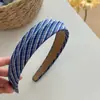 Diadema Fresca Rayas Azules para Mujer 2026 Nuevo Top Alto Calavera Diadema Pinza para el Cabello Versátil Diaria Goma para el Cabello Accesorios para el Cabello