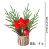 Novas plantas de Natal em vaso simuladas, Decorações para eventos de Natal, Árvore de Natal em PVC, Frutas vermelhas, Folhas de pinheiro, Enfeites decorativos de Natal
