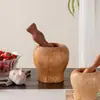 Prensa de Ajo al por Mayor del Fabricante, Machacador de Ajo, Pelador de Ajo, Cuchara para Ajo, Cuenco para Ajo, Machacador de Ajo Manual de Madera Maciza para Uso Doméstico