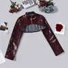 12236 Nuevo producto transfronterizo europeo y americano: Cárdigan con cremallera, chaqueta corta sexy calada con cuello alto, top único para mujer