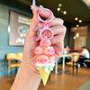Llavero con colgante de helado con forma de animal, bonito llavero de coche, bonito colgante para bolso de pareja, venta al por mayor