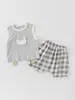 Conjunto de Verano para Bebé Súper Lindo de Dibujos Animados, Chaleco y Shorts de Dos Piezas para Salidas de Verano, Categoría a