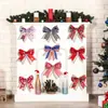 Lazo de Cuadros de Arpillera Navideño Accesorios DIY para Caja de Regalo de Fiesta Festiva Decoraciones Navideñas Lazo Pequeño