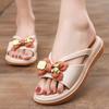 Sandalias de verano para mujer, con punta redonda, suela gruesa, antideslizantes, con lazo y sin cabeza, para uso exterior, con tacón grueso, para playa