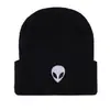 Nuevo gorro de punto unisex para otoño e invierno con bordado de alien, casual, simple, versátil, moderno, cálido y a prueba de frío, para niños