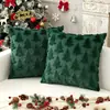 Funda de Almohada Navideña Amazon Acolchada Creativa Atmósfera Festiva Felpa Cojín para Sala de Estar Sofá Dormitorio