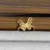 Nuevo Anillo Abierto Estilo Chino Mid-Century Serie Mariposa Versátil Nicho Lujo Ligero Personalidad de Gama Alta Anillo Retro para Mujer