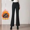 1023 Jeans de Campana Forrados de Felpa Pantalones Engrosados Moda Coreana Casual Pantalones para Mujeres de Mediana Edad Pantalones de Talla Grande para Mediana Edad