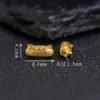 Prata de Lei S925 Banhada com Ouro Real 24K Formato de Gato Baguete Acessório de Furo Reto para Joias Artesanais DIY Contas Espaçadoras para Pulseira