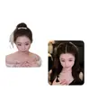 Peine para recogido de estilo coreano de lujo ligero de alta gama con lazo y pedrería, moderno y versátil, un accesorio para el cabello de moda para la parte trasera de la cabeza