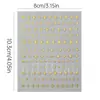 Conjunto de Adesivos de Unha Artística Transfronteiriço Novo Ins Francês Hot Stamping Dourado e Prateado Preto e Branco Cor Clássica Starburst Adesivos de Unha Adesivos